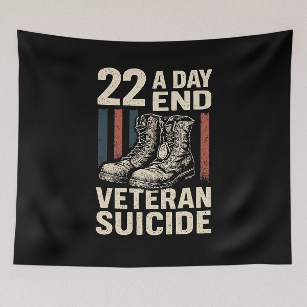 Item preview, End Veteran Suicide Awareness 22 A Day Patriotic US Flag Support Veterans Military Pride designed and sold by tmerchtrends.