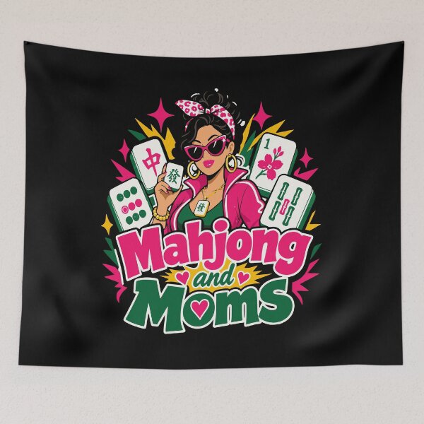 Item preview, Mahjong Social Club Retro Tile Game Design designed and sold by JansenGS.