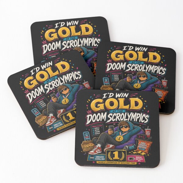 Item preview, Gold Medal in Doom Scrolling | Funny Procrastination Graphic Tee designed and sold by EverclearDesign.