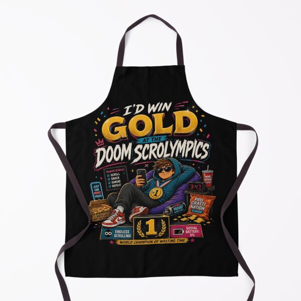Item preview, Gold Medal in Doom Scrolling | Funny Procrastination Graphic Tee designed and sold by EverclearDesign.