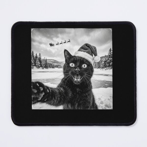 Item preview, Funny Black Cat Selfie with Santa Christmas Men Women Kids designed and sold by clothesy7.