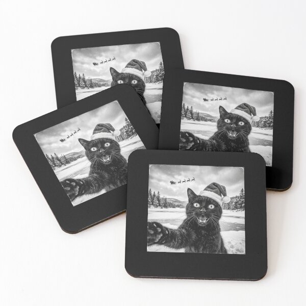Item preview, Funny Black Cat Selfie with Santa Christmas Men Women Kids designed and sold by clothesy7.