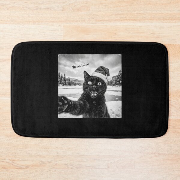 Item preview, Funny Black Cat Selfie with Santa Christmas Men Women Kids designed and sold by clothesy7.