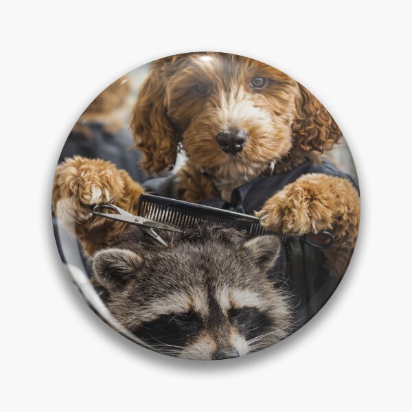 Item preview, Cockapoo Hairdresser Trimming a Raccoon’s Fur designed and sold by Paul Thompson Photography.