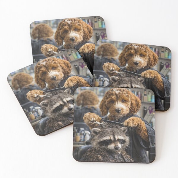Item preview, Cockapoo Hairdresser Trimming a Raccoon’s Fur designed and sold by Paul Thompson Photography.