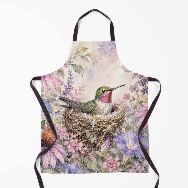 Item preview, Nesting Hummingbird Wildflower Watercolor Art designed and sold by Diego Re.