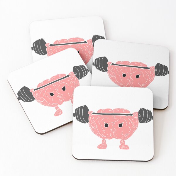Item preview, Cute Strong Brain Lifting Weights Cartoon designed and sold by muhammadkhafidh.