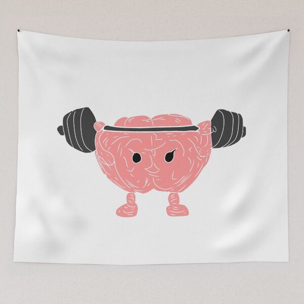 Item preview, Cute Strong Brain Lifting Weights Cartoon designed and sold by muhammadkhafidh.