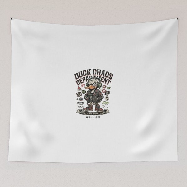 Item preview,  Duck Chaos Department | Funny Duck Biker Streetwear Graphic Tee designed and sold by Fit On.