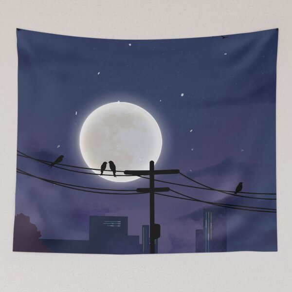 Item preview, Moonlight birds designed and sold by Zestypickles.