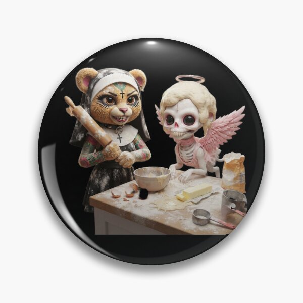 Item preview, NunBear and Skelly Baking Mess Kitchen Chaos designed and sold by LujziWorld.