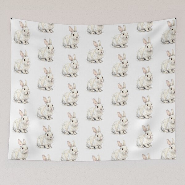 Item preview, White Bunny Portrait designed and sold by Roy & Tiffany.