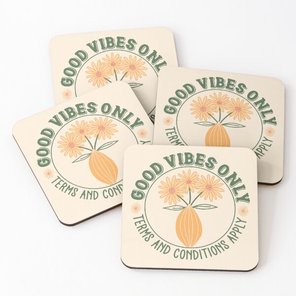 Item preview, Good Vibes Only Terms And Conditions Apply - Funny Sarcastic Boho Floral Badge designed and sold by the-Z3nith.