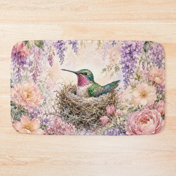 Item preview, Nesting Hummingbird Wisteria Blossom Painting designed and sold by Diego Re.