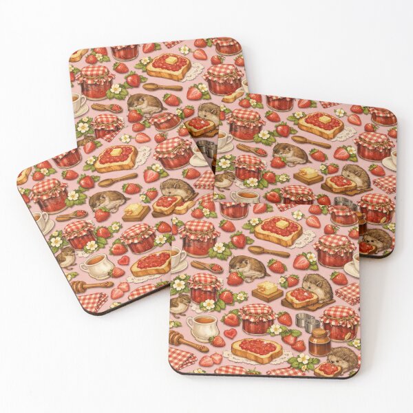 Item preview, Strawberry Jam Day – Cottagecore Breakfast Pattern designed and sold by Shadowframe Studios.