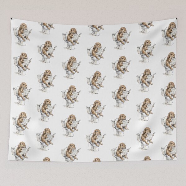 Item preview, Bunny On Toilet designed and sold by Roy & Tiffany.