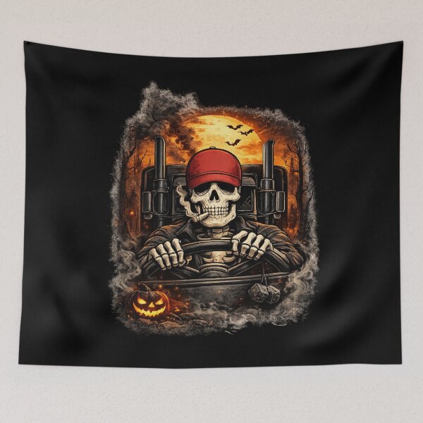 Item preview, Skeleton Trucker Halloween Gift designed and sold by Corvoria.