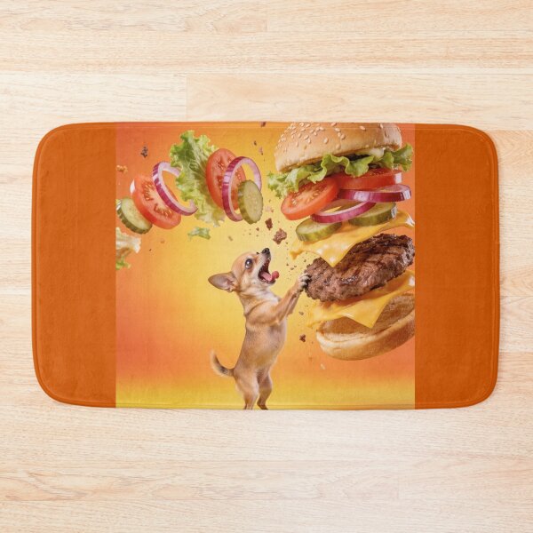 Item preview, Funny Chihuahua Wants to Eat Giant Cheeseburger designed and sold by OksArtStudio.