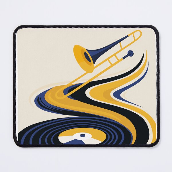 Item preview, Colorful Trombone & Vinyl Record Art & Blue And Orange Edition designed and sold by Studio pod Burom.