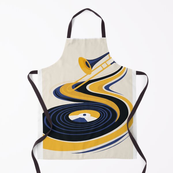 Item preview, Colorful Trombone & Vinyl Record Art & Blue And Orange Edition designed and sold by Studio pod Burom.