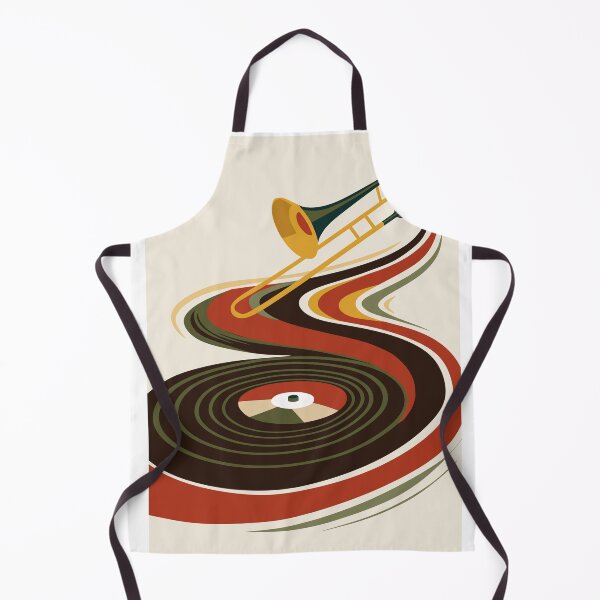 Item preview, Autmn Vintage Jazz Trombone & Vinyl Record Art & Red And Green Edition designed and sold by Studio pod Burom.