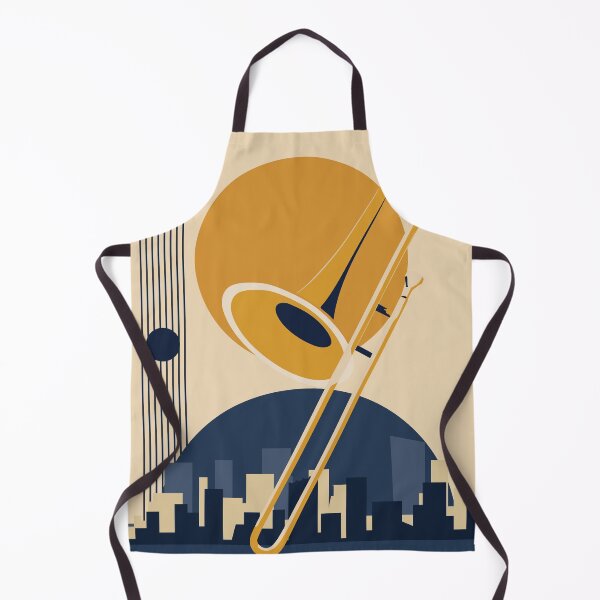 Item preview, Bauhaus Trombone City Print| Minimalist Jazz Art | Mid-Century Modern Architecture Print | Blue And Beige Edition designed and sold by Studio pod Burom.