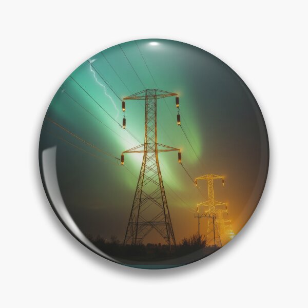 Item preview, Lightning Strike Over Power Lines | Dramatic Pylon Art designed and sold by Pylon-Bureau.