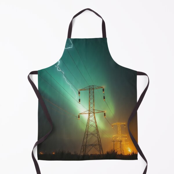 Item preview, Lightning Strike Over Power Lines | Dramatic Pylon Art designed and sold by Pylon-Bureau.