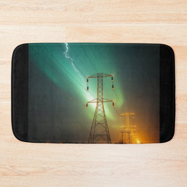 Item preview, Lightning Strike Over Power Lines | Dramatic Pylon Art designed and sold by Pylon-Bureau.