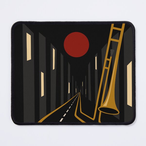 Item preview, Bauhaus Trombone Cityscape – Minimalist Jazz Music Poster designed and sold by Studio pod Burom.