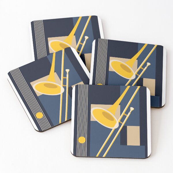 Item preview, Trombone Bauhaus Print, Mid Century Modern Music Art designed and sold by Studio pod Burom.