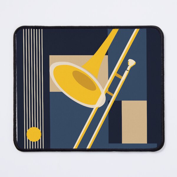 Item preview, Trombone Bauhaus Print, Mid Century Modern Music Art designed and sold by Studio pod Burom.