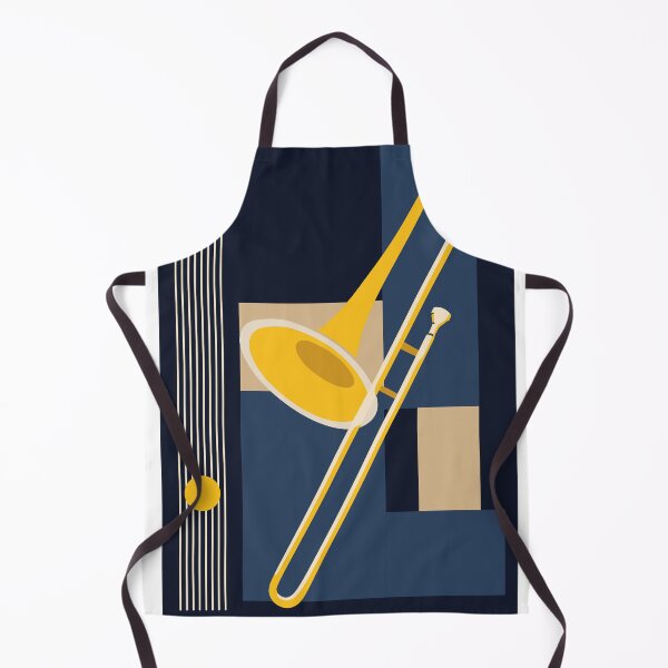 Item preview, Trombone Bauhaus Print, Mid Century Modern Music Art designed and sold by Studio pod Burom.