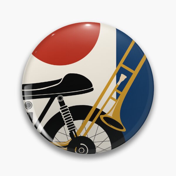 Item preview, Bauhaus Motorcycle & Trombone Art | Minimalist Jazz Garage Print | Mid-Century Modern Print designed and sold by Studio pod Burom.