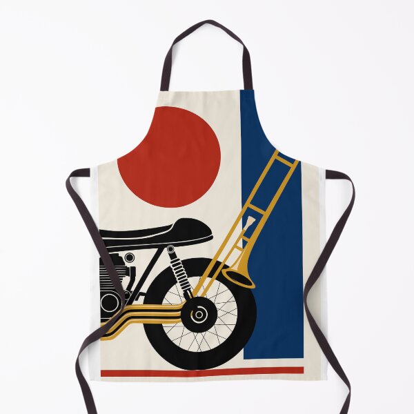 Item preview, Bauhaus Motorcycle & Trombone Art | Minimalist Jazz Garage Print | Mid-Century Modern Print designed and sold by Studio pod Burom.
