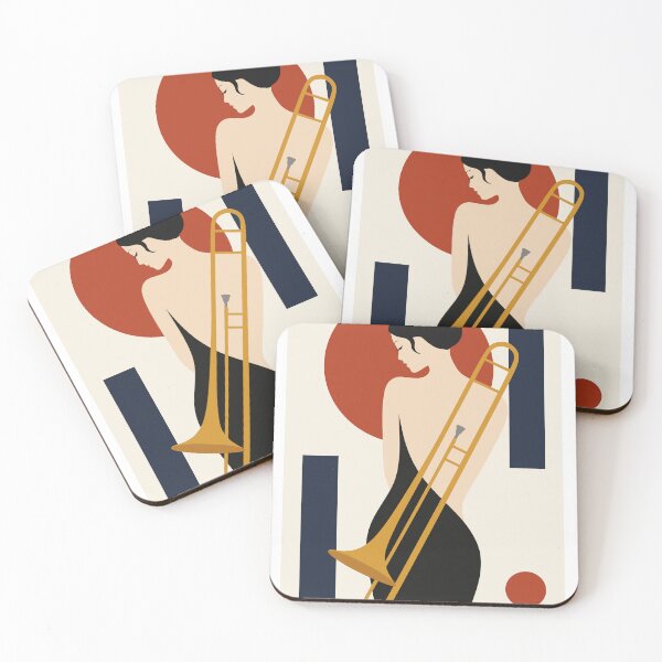 Item preview, Bauhaus Jazz Trombone Art | Minimalist Musician Illustration | Mid-Century Modern Poster designed and sold by Studio pod Burom.