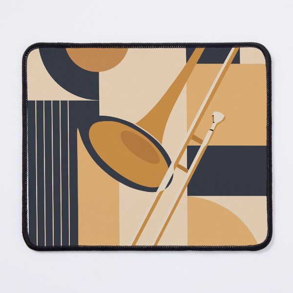 Item preview, Trombone Bauhaus Print, Mid Century Modern Music Art, Beige Edition designed and sold by Studio pod Burom.