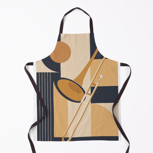 Item preview, Trombone Bauhaus Print, Mid Century Modern Music Art, Beige Edition designed and sold by Studio pod Burom.