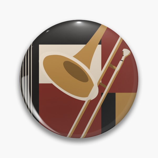 Item preview, Trombone Bauhaus Print, Mid Century Modern Music Art, Autumn Edition designed and sold by Studio pod Burom.