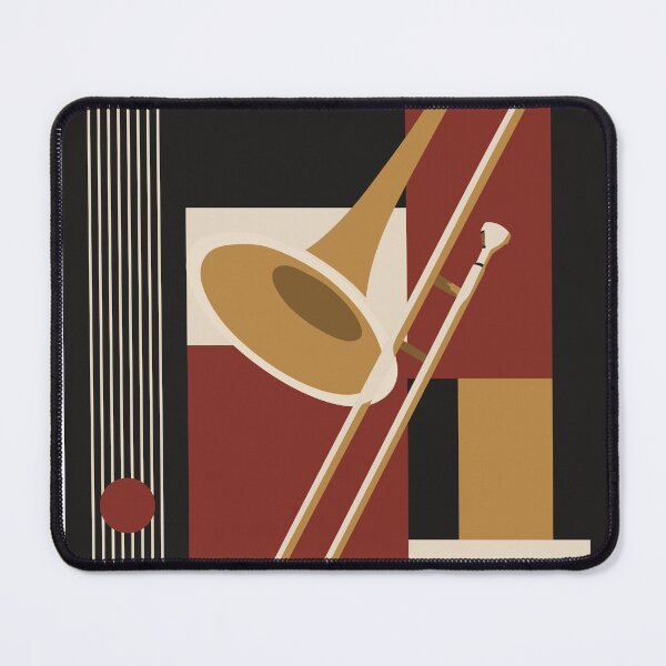 Item preview, Trombone Bauhaus Print, Mid Century Modern Music Art, Autumn Edition designed and sold by Studio pod Burom.
