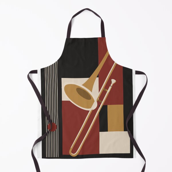 Item preview, Trombone Bauhaus Print, Mid Century Modern Music Art, Autumn Edition designed and sold by Studio pod Burom.
