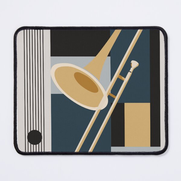 Item preview, Trombone Bauhaus Print, Mid Century Modern Music Art designed and sold by Studio pod Burom.