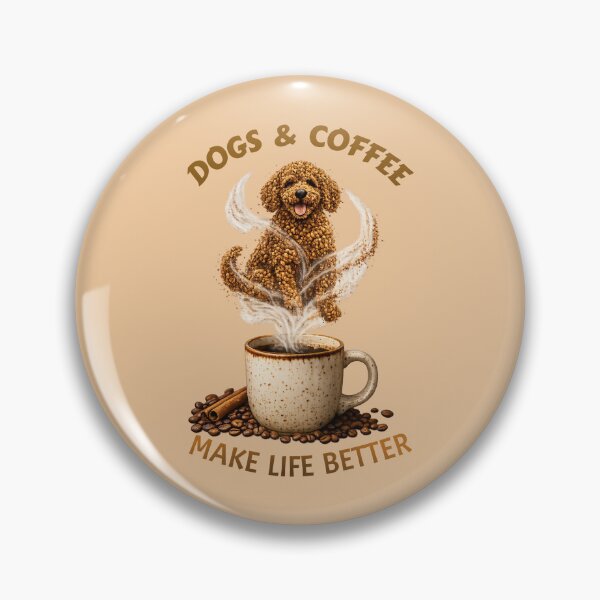 Item preview, Dogs and Coffee Make Life Better Vintage Goldendoodle Art designed and sold by CreativeArtistL.