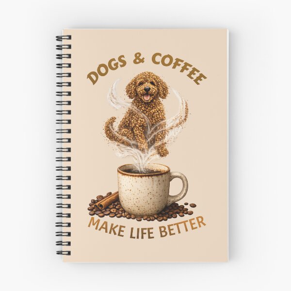 Item preview, Dogs and Coffee Make Life Better Vintage Goldendoodle Art designed and sold by CreativeArtistL.