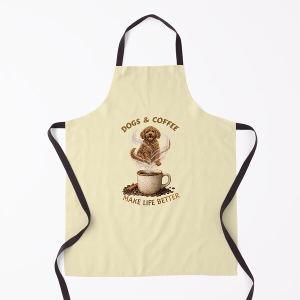 Item preview, Dogs and Coffee Make Life Better Vintage Goldendoodle Art designed and sold by CreativeArtistL.