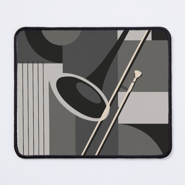 Item preview, Trombone Bauhaus Print, Mid Century Modern Music Art, Grey Shades Edition designed and sold by Studio pod Burom.