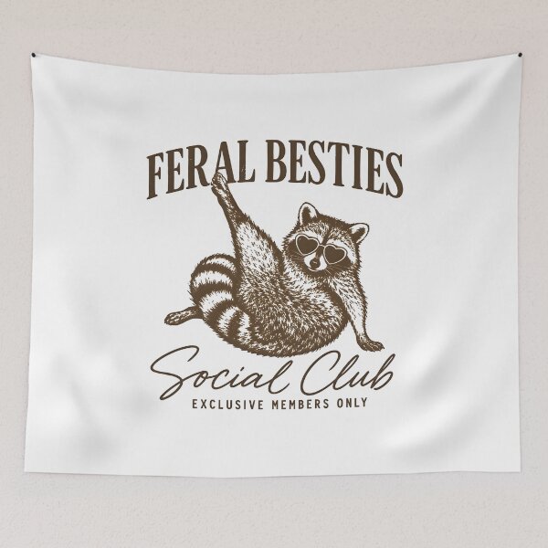 Item preview, Feral Besties Social Club Funny Raccoon Vintage Graphic T-Shirt designed and sold by blawdi.