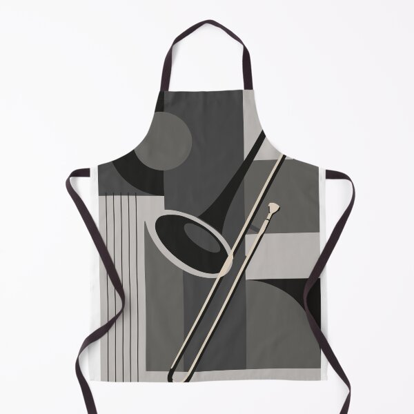 Item preview, Trombone Bauhaus Print, Mid Century Modern Music Art, Grey Shades Edition designed and sold by Studio pod Burom.