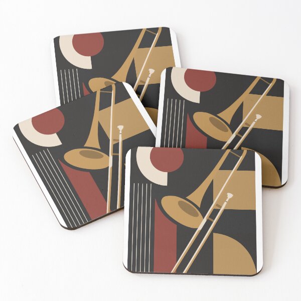 Item preview, Trombone Bauhaus Print, Mid Century Modern Music Art, Autumn Edition designed and sold by Studio pod Burom.
