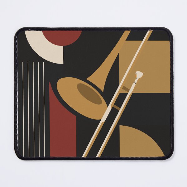 Item preview, Trombone Bauhaus Print, Mid Century Modern Music Art, Autumn Edition designed and sold by Studio pod Burom.